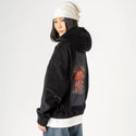 felinefungi patch on female retro cord hoodie in onyx