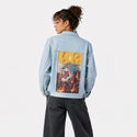 fierytiger patch on female og denim jacket in oceanside