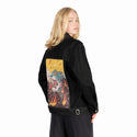 fierytiger patch on female og denim jacket in raven