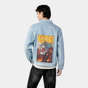 fierytiger patch on male og denim jacket in oceanside