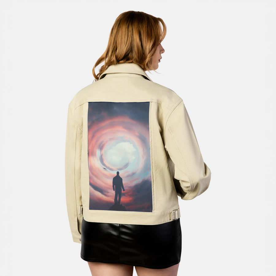 finaldays patch on female atelier canvas jacket in tan