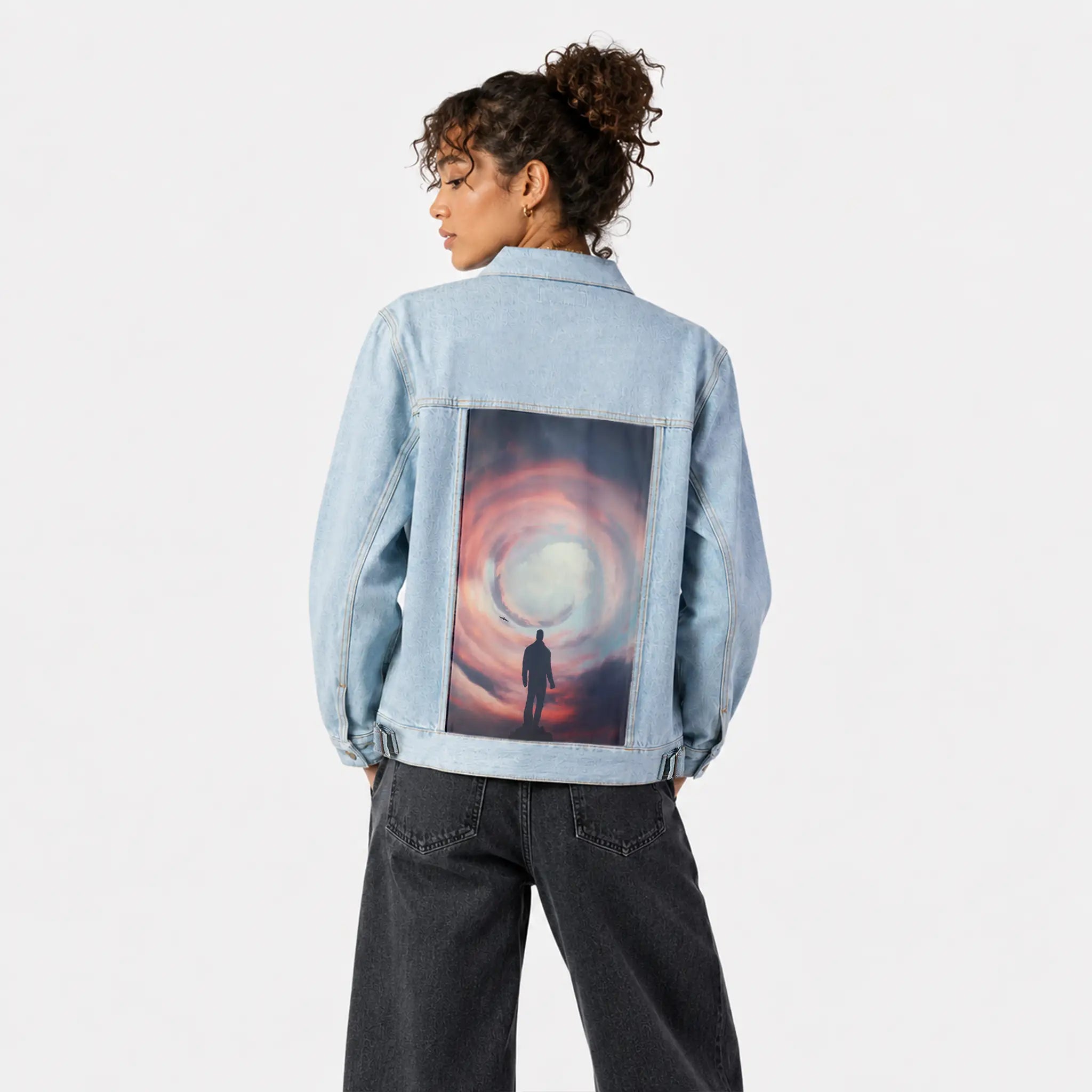 finaldays patch on female og denim jacket in oceanside