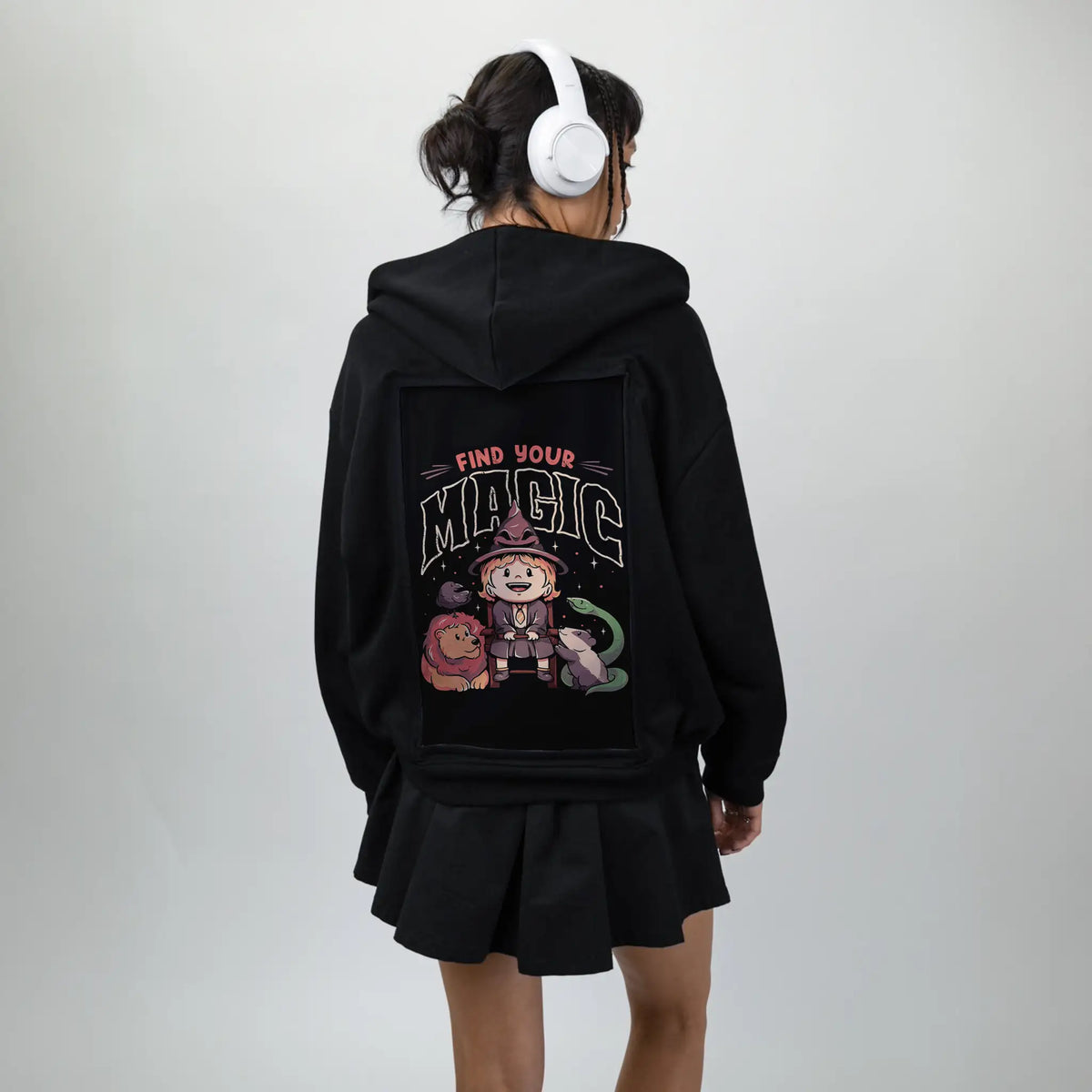 findyourmagic patch on female essential zip hoodie in after hours