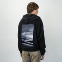 floating patch on male essential zip hoodie in after hours