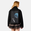 floatingastronaut patch on female atelier canvas jacket in nightfall