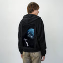 floatingastronaut patch on male essential zip hoodie in after hours