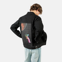 floatinginspace patch on male og denim jacket in raven