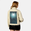floatinglight patch on female atelier canvas jacket in tan