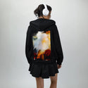 floradiffusion patch on female essential zip hoodie in after hours
