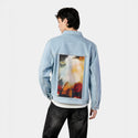 floradiffusion patch on male og denim jacket in oceanside