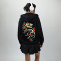 floralfossil patch on female essential zip hoodie in after hours