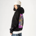 flowergirl patch on female retro cord hoodie in onyx