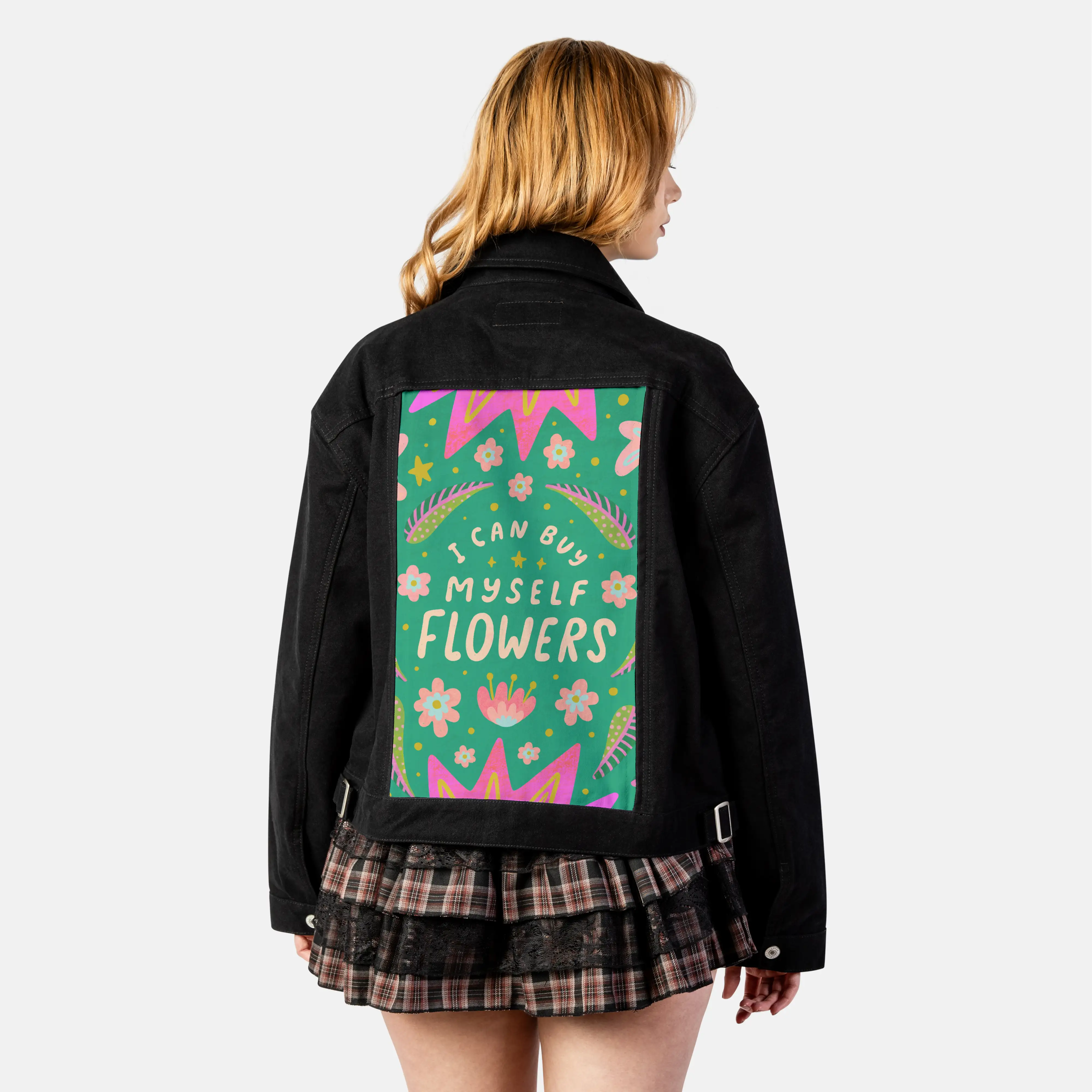 flowersforme patch on female atelier canvas jacket in nightfall