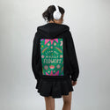 flowersforme patch on female essential zip hoodie in after hours