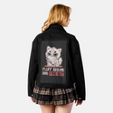 fluffaround patch on female atelier canvas jacket in nightfall
