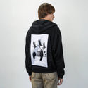 flyingpanda patch on male essential zip hoodie in after hours