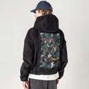 forestryujin patch on male retro cord hoodie in onyx