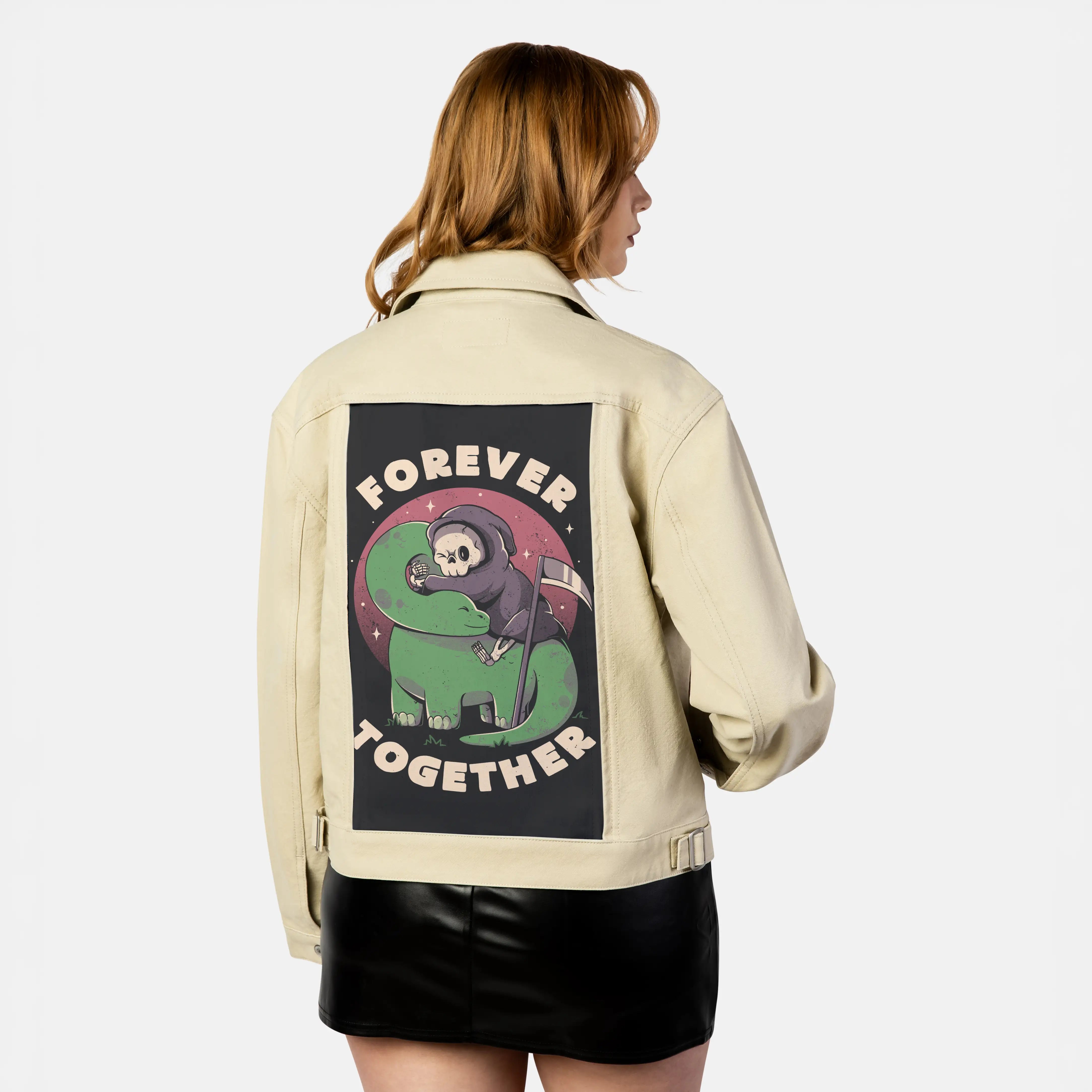 forevertogether patch on female atelier canvas jacket in tan