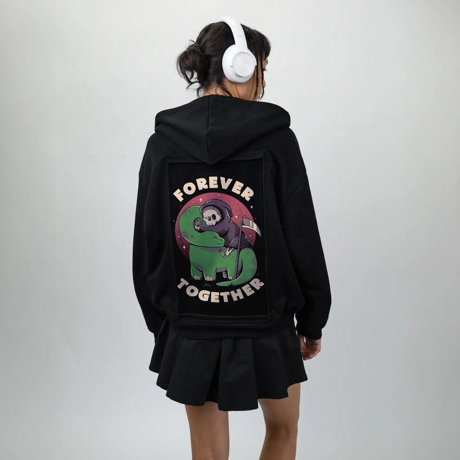 forevertogether patch on female essential zip hoodie in after hours