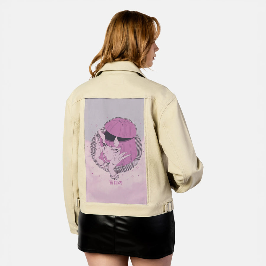 forgot patch on female atelier canvas jacket in tan