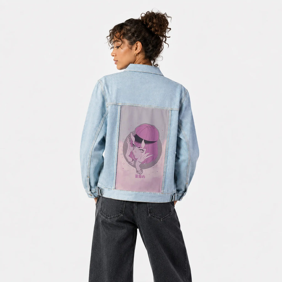 forgot patch on female og denim jacket in oceanside