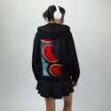 fragmentwing patch on female essential zip hoodie in after hours