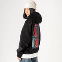 fragmentwing patch on female retro cord hoodie in onyx