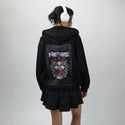 freakingout patch on female essential zip hoodie in after hours