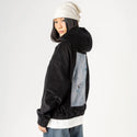 freefall patch on female retro cord hoodie in onyx