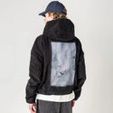 freefall patch on male retro cord hoodie in onyx