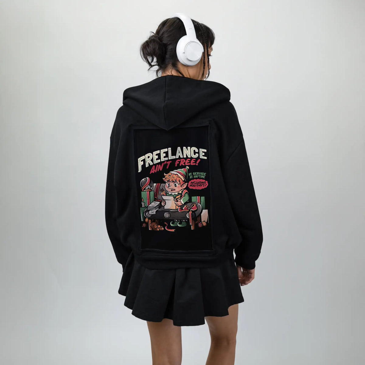freelanceaintfree patch on female essential zip hoodie in after hours