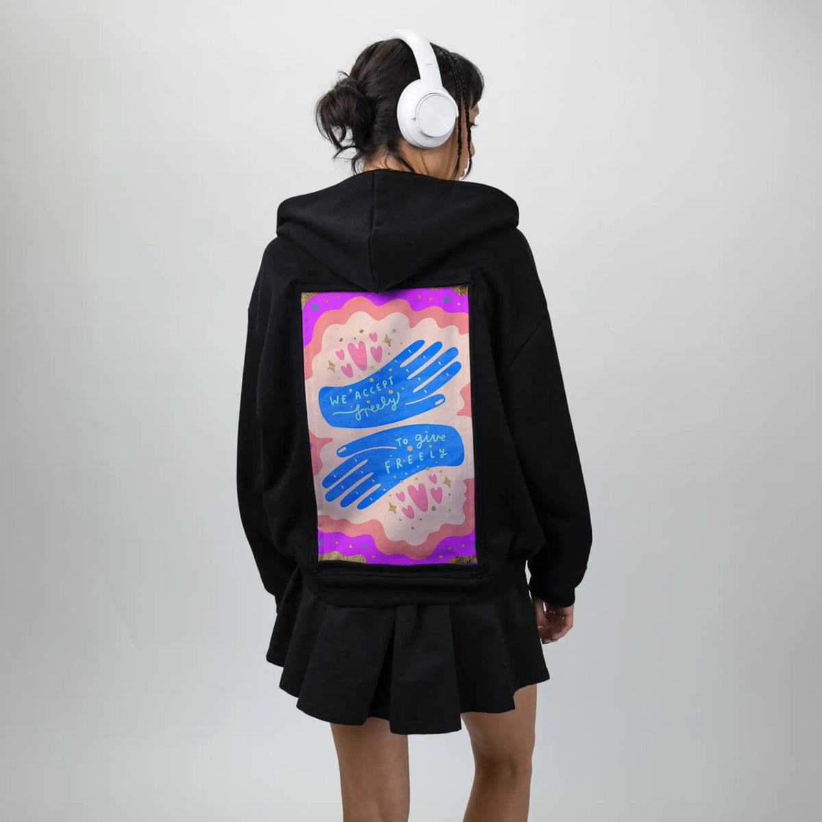 freely patch on female essential zip hoodie in after hours