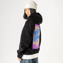 freely patch on female retro cord hoodie in onyx