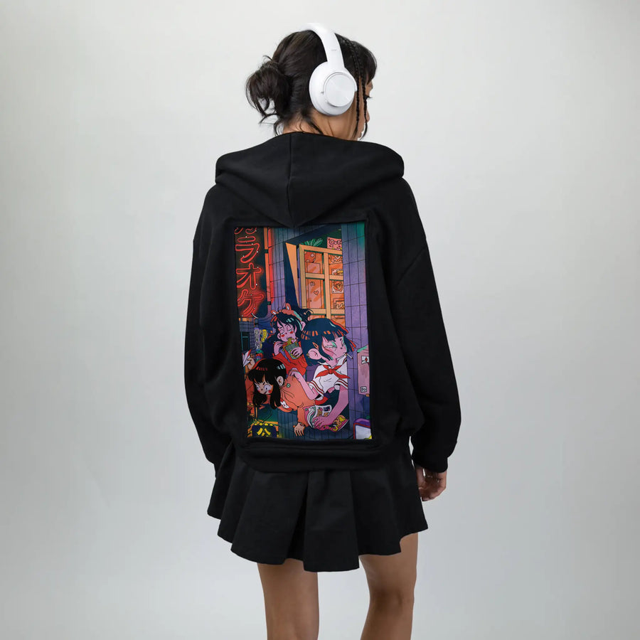 freshair patch on female essential zip hoodie in after hours