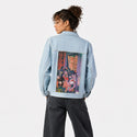 freshair patch on female og denim jacket in oceanside