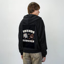 friendsforever patch on male essential zip hoodie in after hours