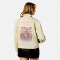frogthefisher patch on female atelier canvas jacket in tan