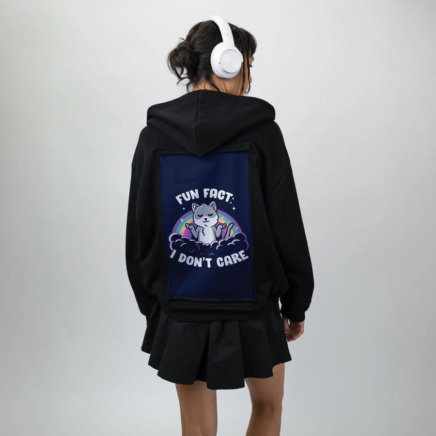 funfact patch on female essential zip hoodie in after hours