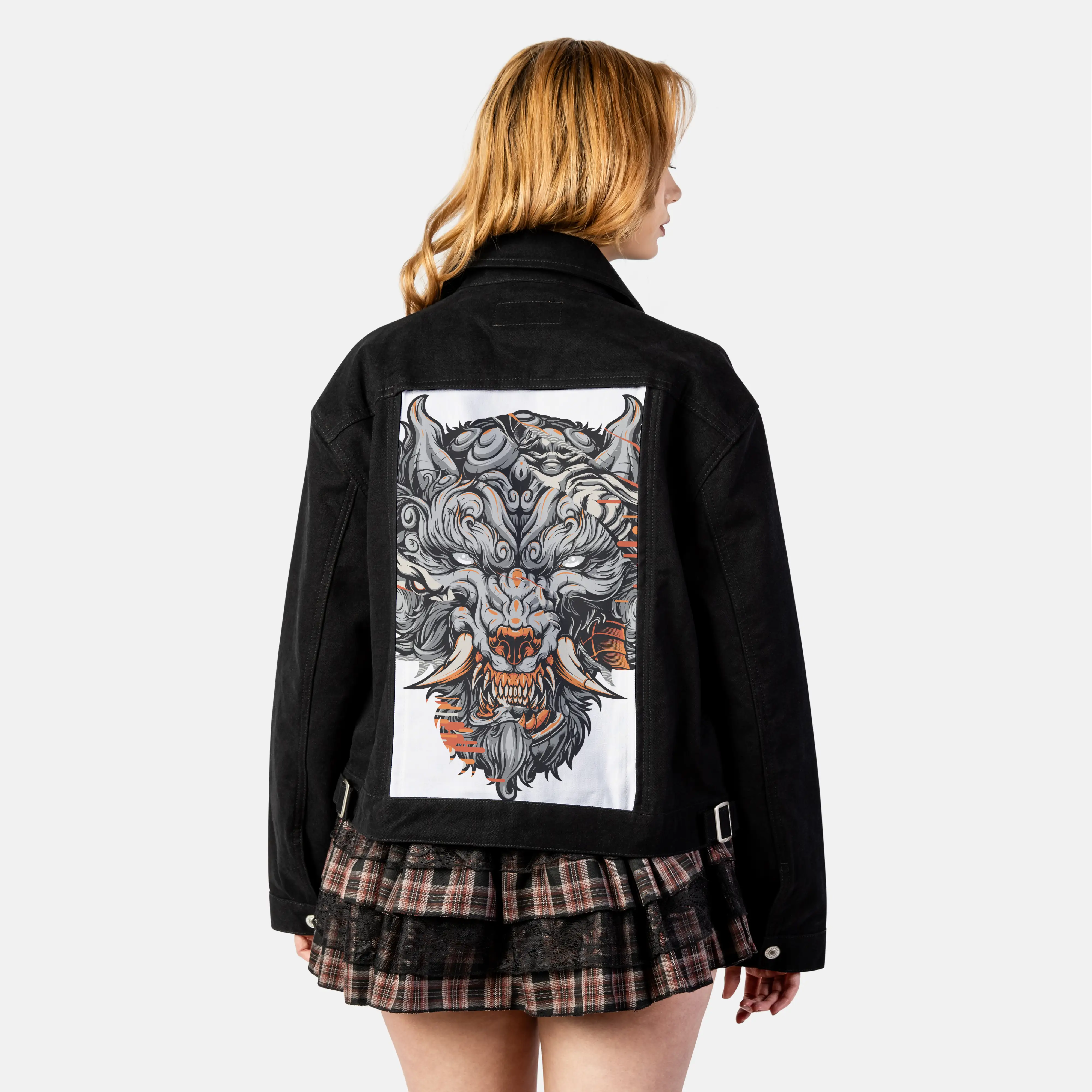 fuwolf patch on female atelier canvas jacket in nightfall