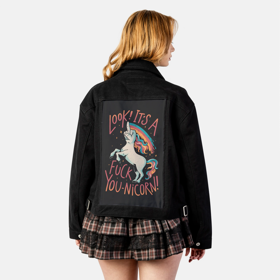 fyouunicorn patch on female atelier canvas jacket in nightfall