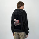 gameoverskull patch on male essential zip hoodie in after hours
