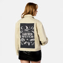 gamerwitch patch on female atelier canvas jacket in tan
