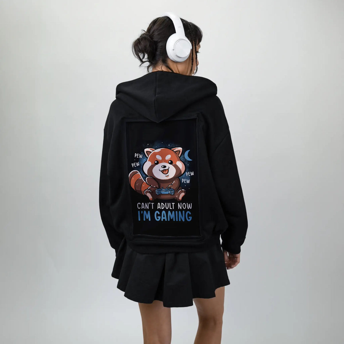 gamingpanda patch on female essential zip hoodie in after hours