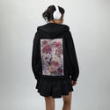 gardenflorals patch on female essential zip hoodie in after hours