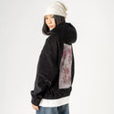 gardenflorals patch on female retro cord hoodie in onyx
