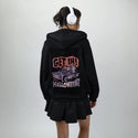 getinitshalloween patch on female essential zip hoodie in after hours