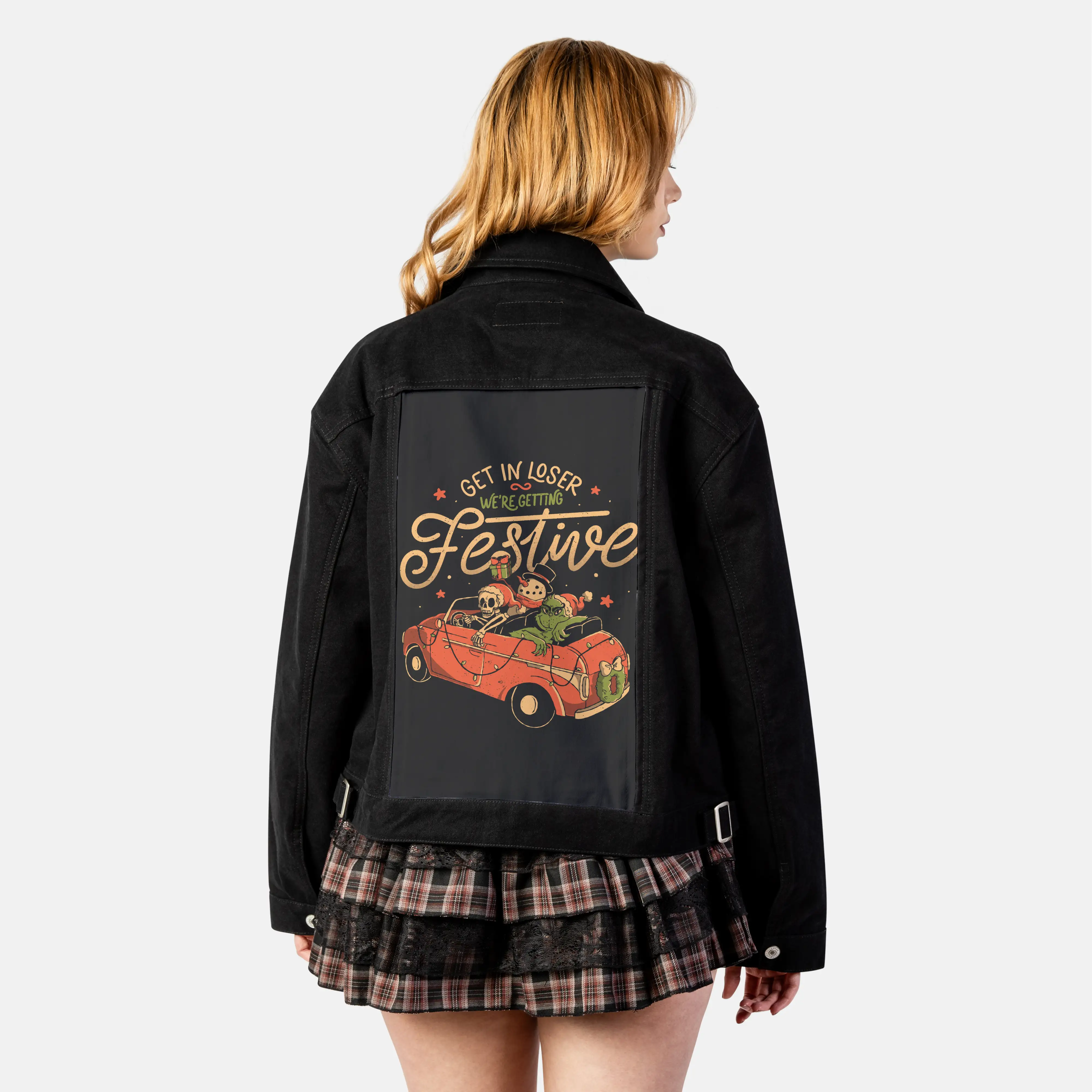 getinloserfestive patch on female atelier canvas jacket in nightfall