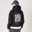 ghostlysquad patch on male retro cord hoodie in onyx
