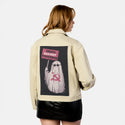 ghostsagainst patch on female atelier canvas jacket in tan