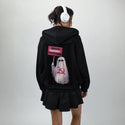 ghostsagainst patch on female essential zip hoodie in after hours